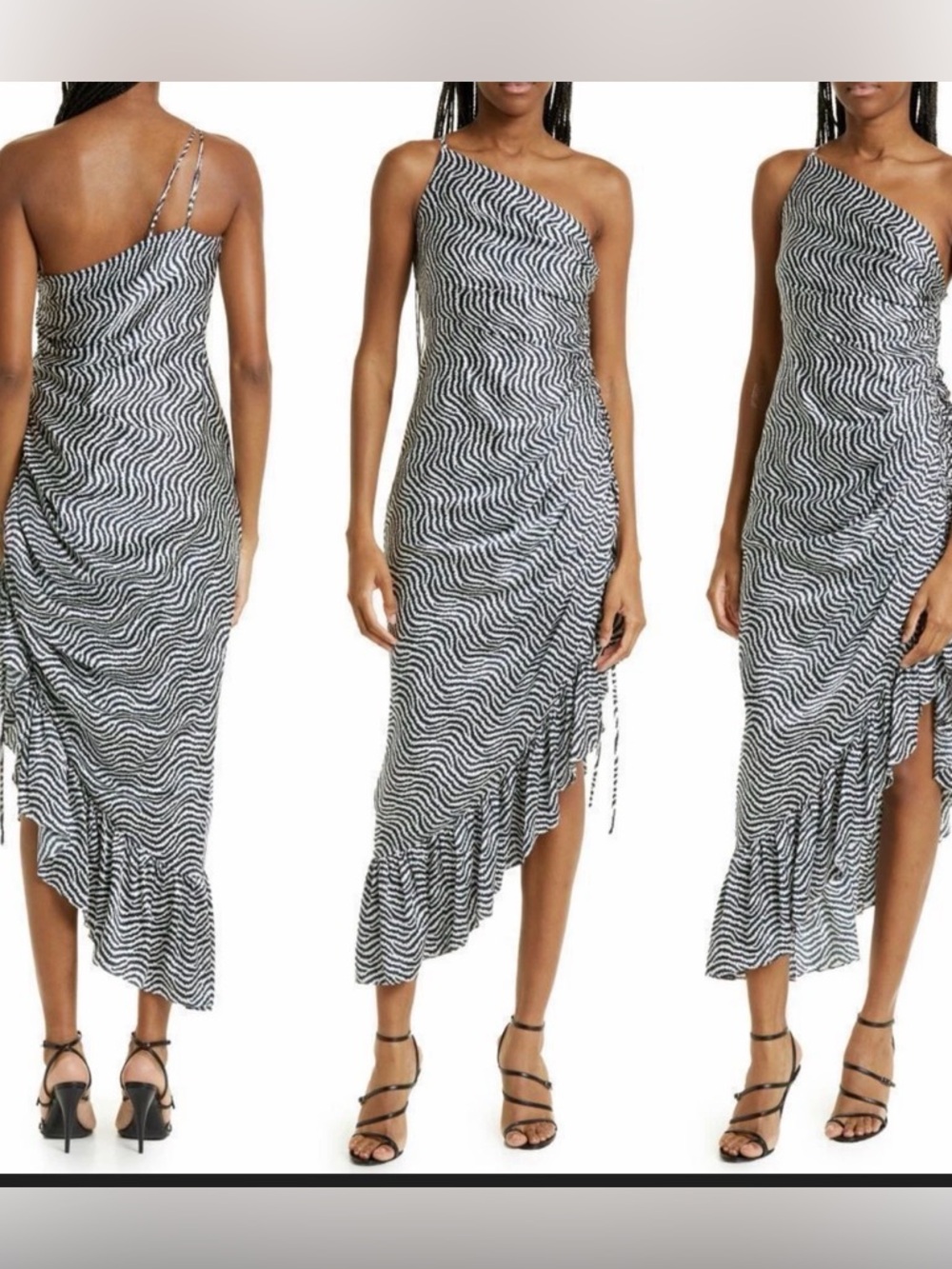 cinq a sept Christel One-Shoulder Asymmetrical Midi Dress